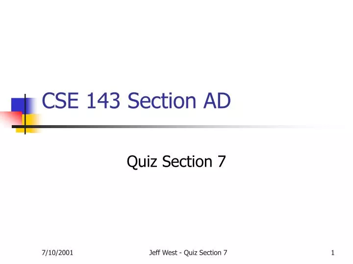 cse 143 section ad