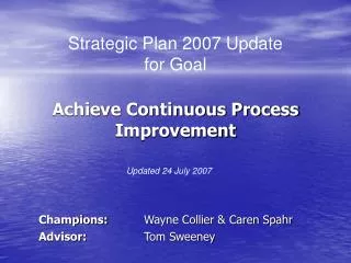 Achieve Continuous Process Improvement