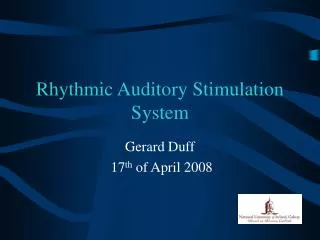 Rhythmic Auditory Stimulation System