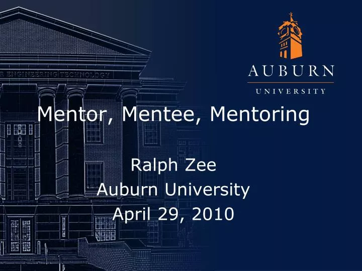 mentor mentee mentoring ralph zee auburn university april 29 2010