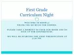 First Grade Curriculum Night - slide 1