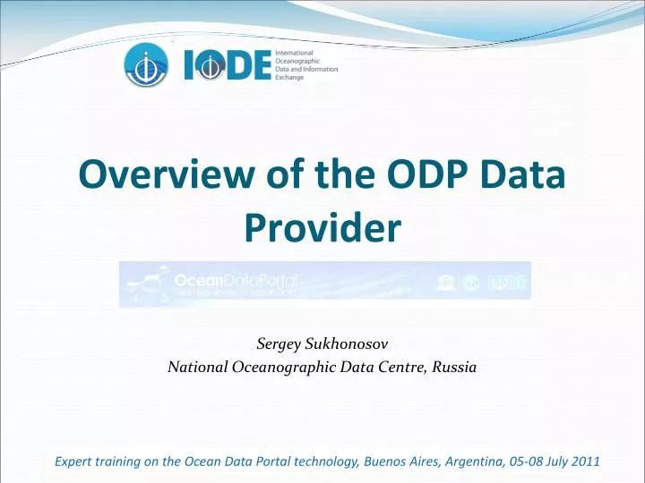 overview of the odp data provider
