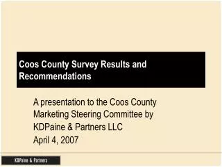 Coos County Survey Results and Recommendations