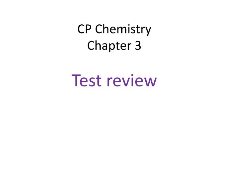 cp chemistry chapter 3
