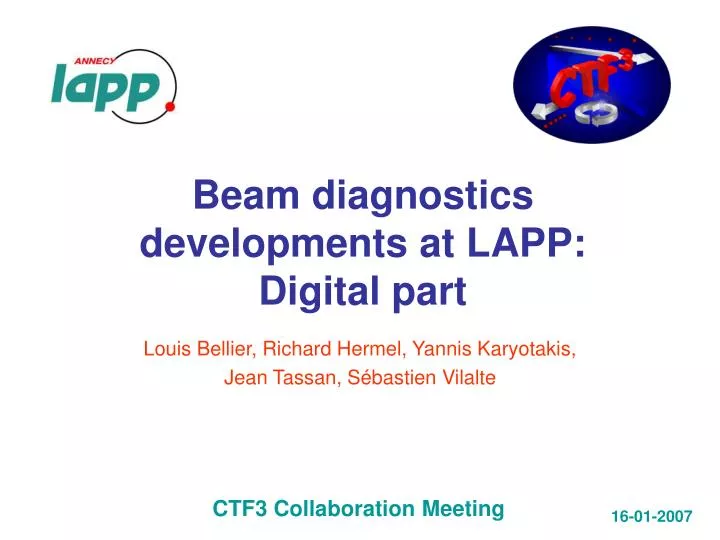 beam diagnostics developments at lapp digital part