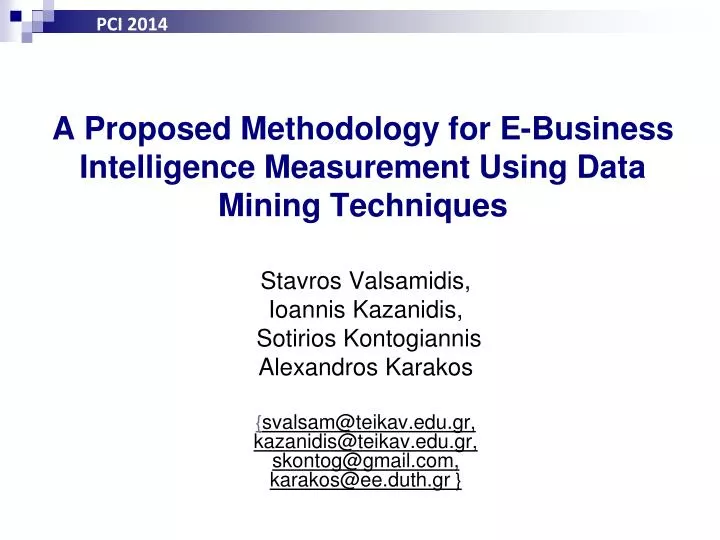 a proposed methodology for e business intelligence measurement using data mining techniques