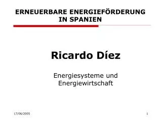 ERNEUERBARE ENERGIEFÖRDERUNG IN SPANIEN