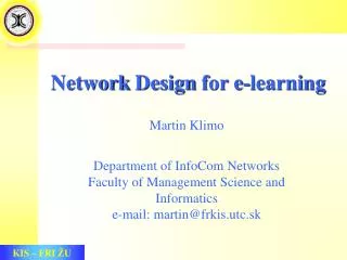 Network Design for e-learning