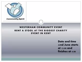 Westerham community event Rent a stool at the biggest charity event in Kent