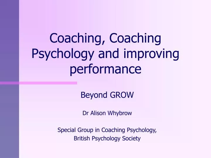 coaching coaching psychology and improving performance