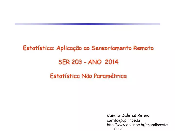 estat stica aplica o ao sensoriamento remoto ser 203 ano 2014 estat stica n o param trica