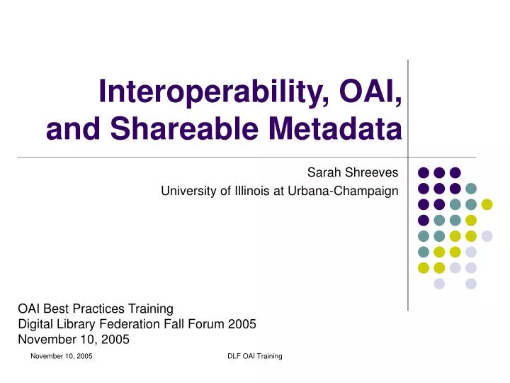 interoperability oai and shareable metadata