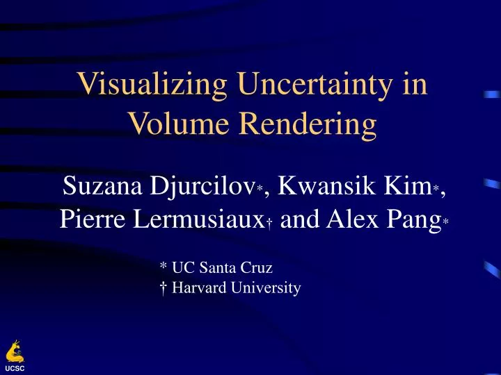 visualizing uncertainty in volume rendering