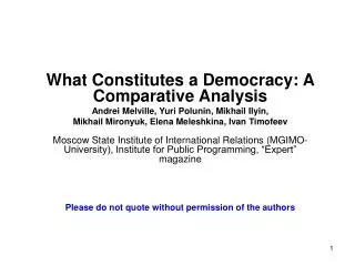 What Constitutes a Democracy: A Comparative Analysis