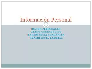 Información Personal