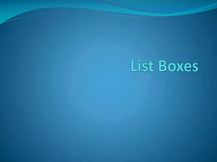 list boxes