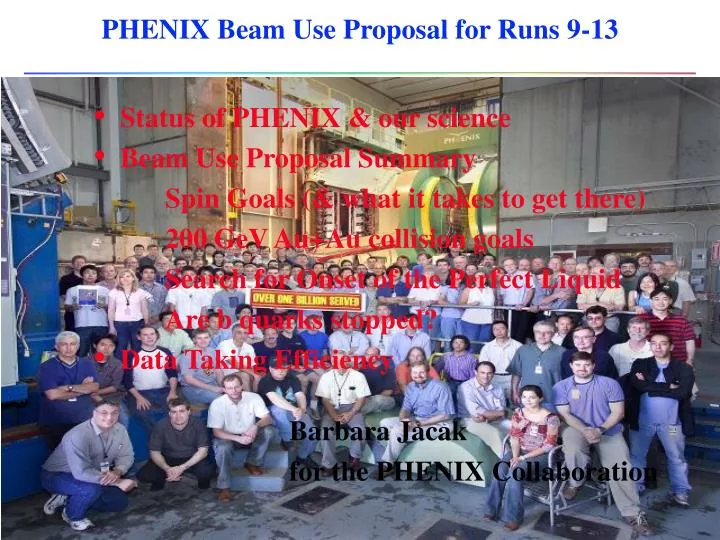 phenix beam use proposal for runs 9 13
