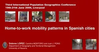 Third International Population Geographies Conference 19th-21th June 2006, Liverpool
