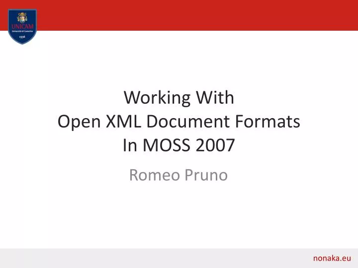 working with open xml document formats in moss 2007