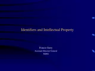 Identifiers and Intellectual Property