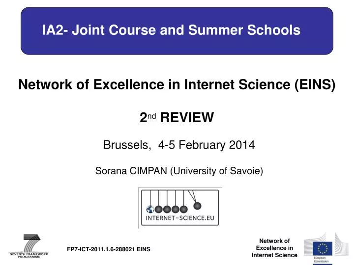 ia2 joint course and summer schools