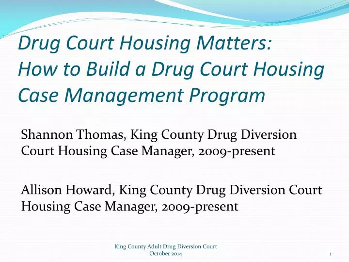 drug court housing matters how to build a drug court housing case management program