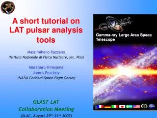 A short tutorial on LAT pulsar analysis tools