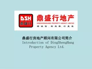 鼎盛行房地产顾问有限公司简介 Introduction of DingShengHang Property Agency Ltd.