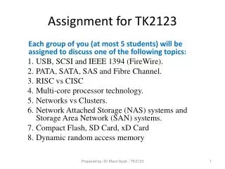 Assignment for TK2123