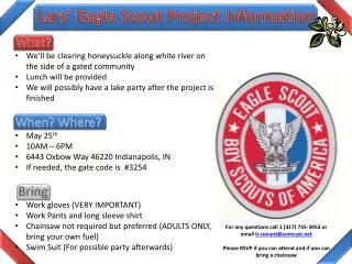 Lars’ Eagle Scout Project Information
