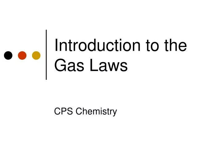 introduction to the gas laws