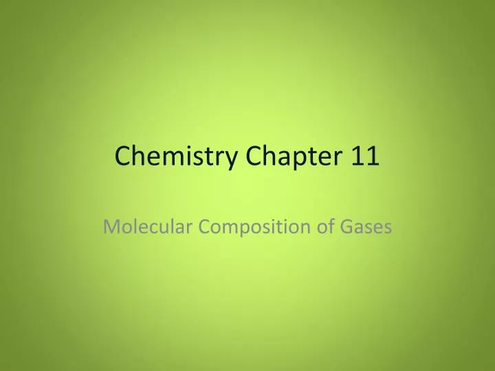 chemistry chapter 11