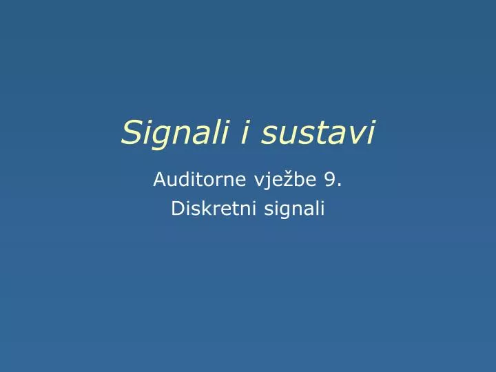 signali i sustavi