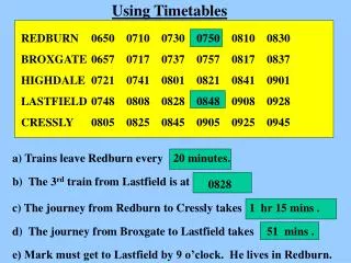 Using Timetables