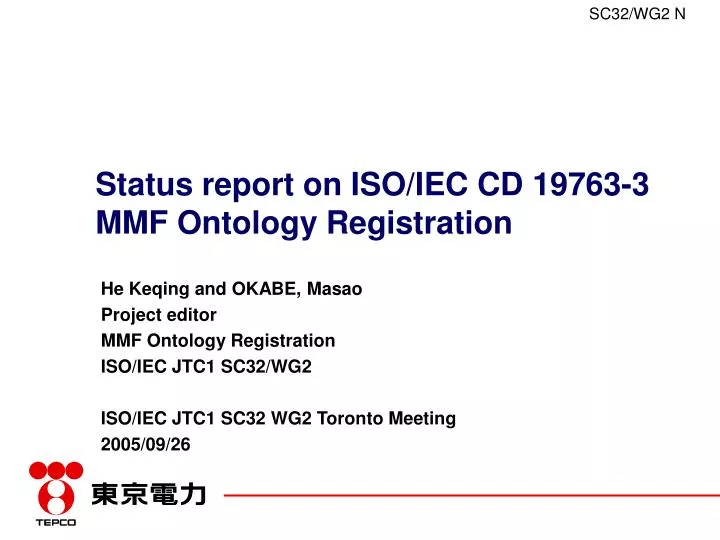 status report on iso iec cd 19763 3 mmf ontology registration