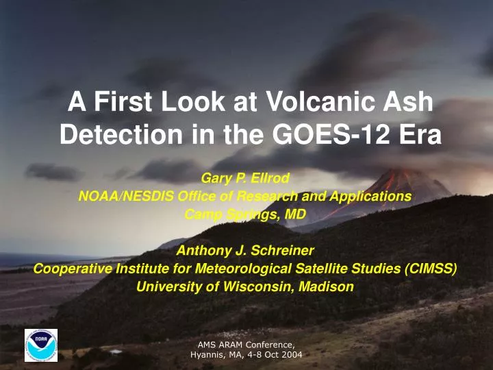 a first look at volcanic ash detection in the goes 12 era