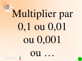 Multiplier par 0,1 ou 0,01 ou 0,001 ou …
