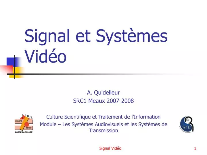 signal et syst mes vid o