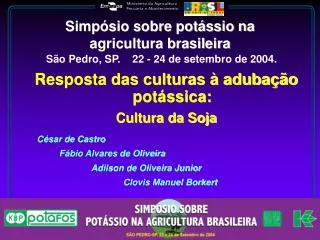 Simpósio sobre potássio na agricultura brasileira São Pedro, SP. 22 - 24 de setembro de 2004.