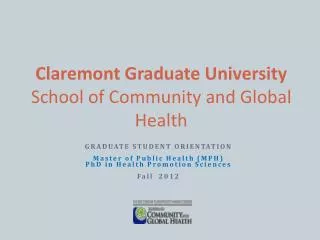 Claremont Graduate University School of Community and Global Health