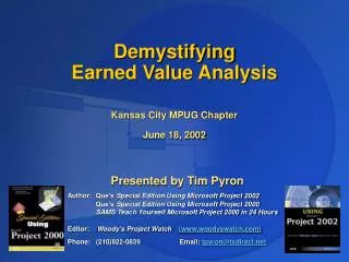 Demystifying Earned Value Analysis