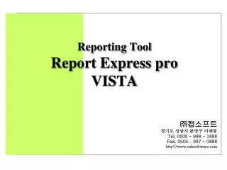 Reporting Tool Report Express pro VISTA