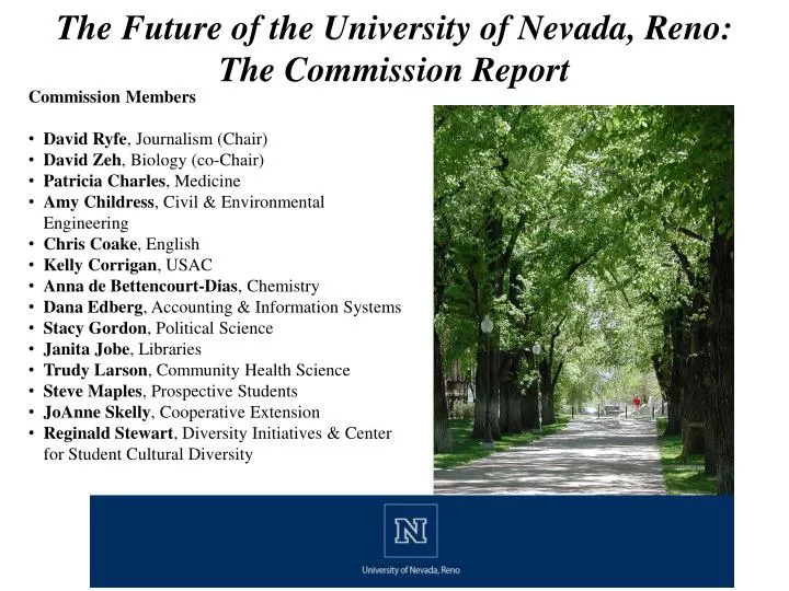 the future of the university of nevada reno the commission report