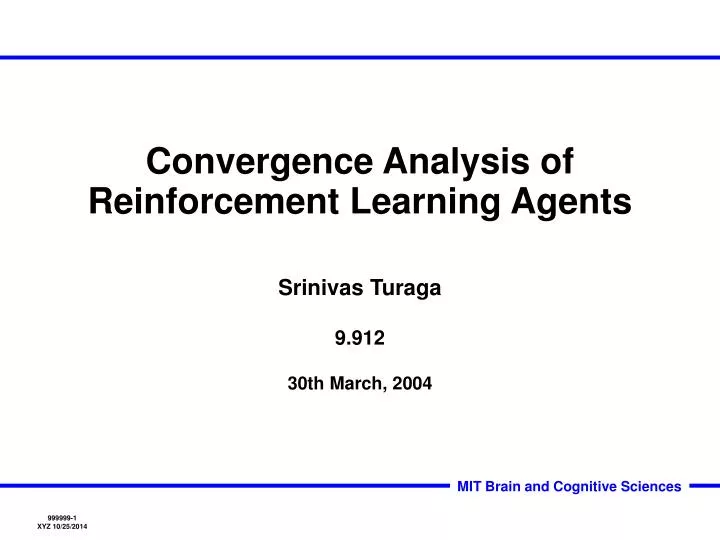 convergence analysis of reinforcement learning agents