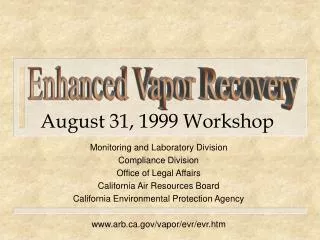 August 31, 1999 Workshop