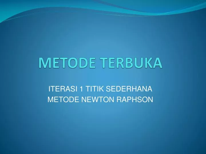 metode terbuka