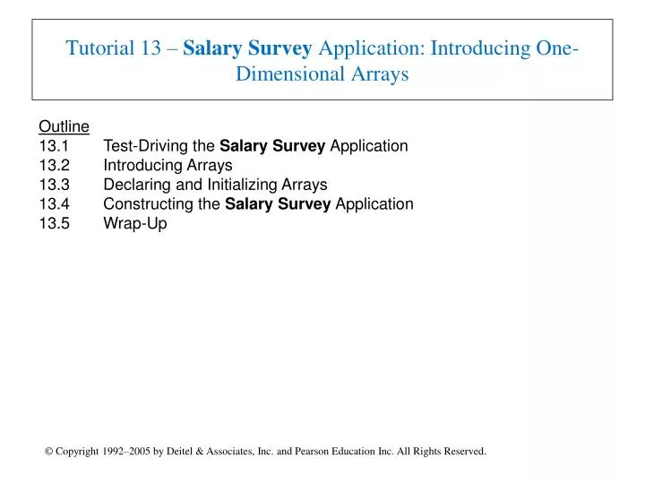tutorial 13 salary survey application introducing one dimensional arrays