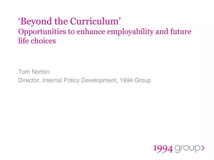 beyond the curriculum opportunities to enhance employability and future life choices