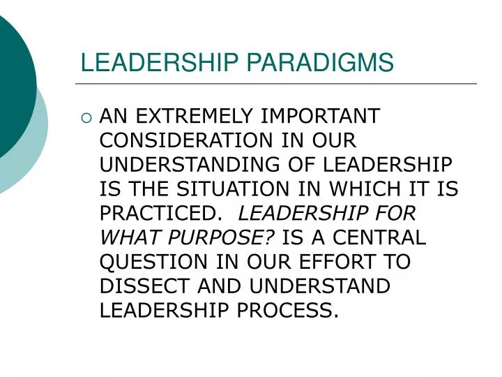 leadership paradigms