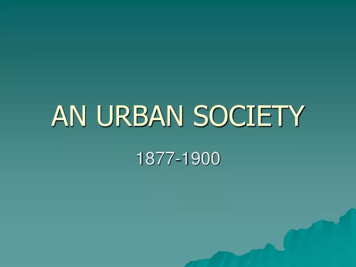 an urban society